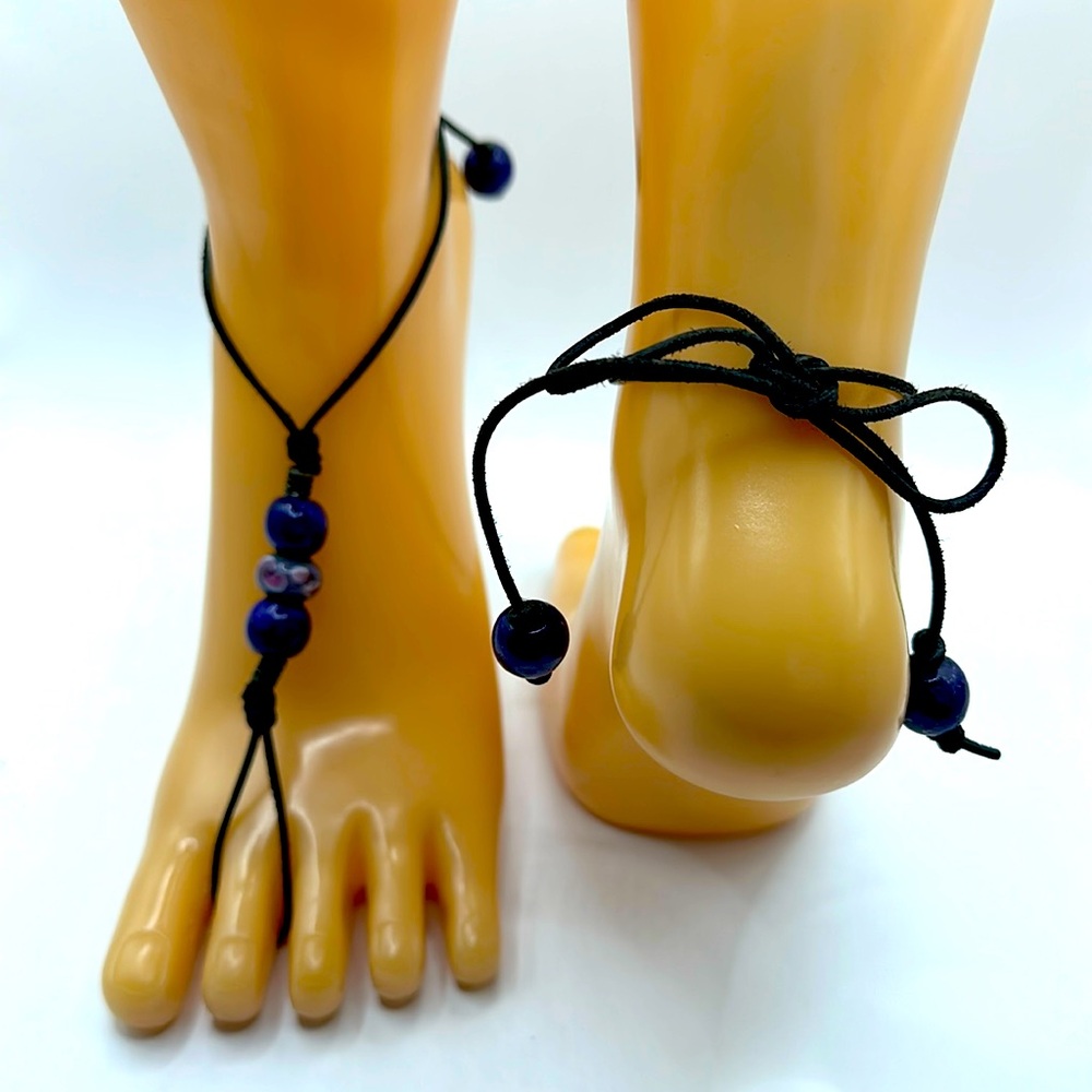 Beaded barefoot sandals